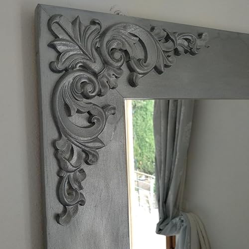 Miniatura 4 de BSYMDH 4 calcomanías de madera de esquina para tallar, apliques de madera sin pintar, apliques de madera tallada para pared, cama, puerta, armario,