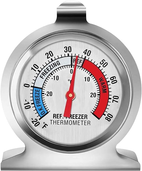 Thermomètre pour réfrigérateur, thermomètre pour congélateur à grand cadran, thermomètre de température pour réfrigérateur, congélateur et glacière (1 pièce) - 1