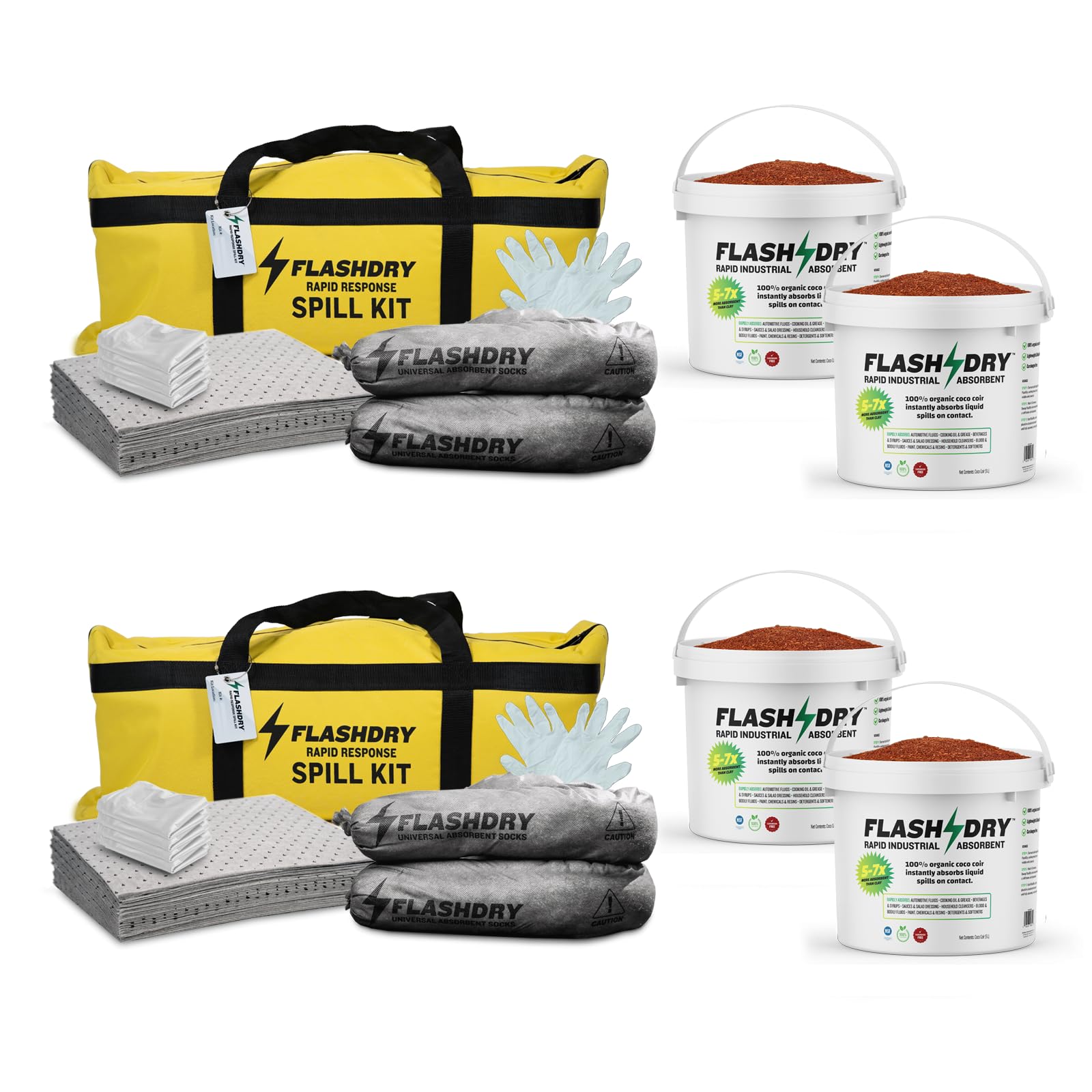 FlashDry Portable Universal Spill Kit Bag, Hazardous Clean Up Kit - 2 Kits — Amazon image 9