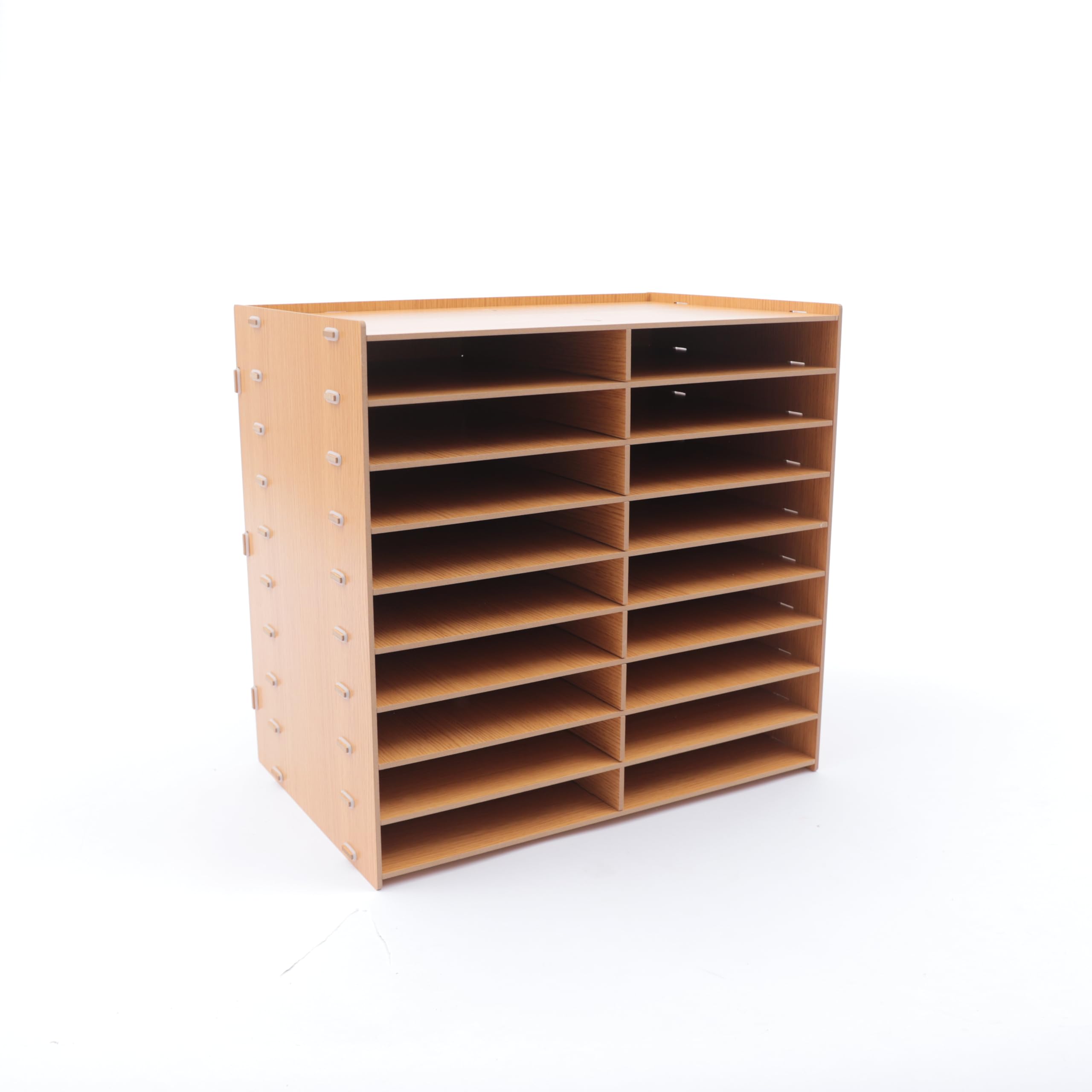 Vaschetta portadocumenti da 5 mm, 18 scomparti, in legno, per ufficio, studio, scuola, ufficio (rovere dorato)