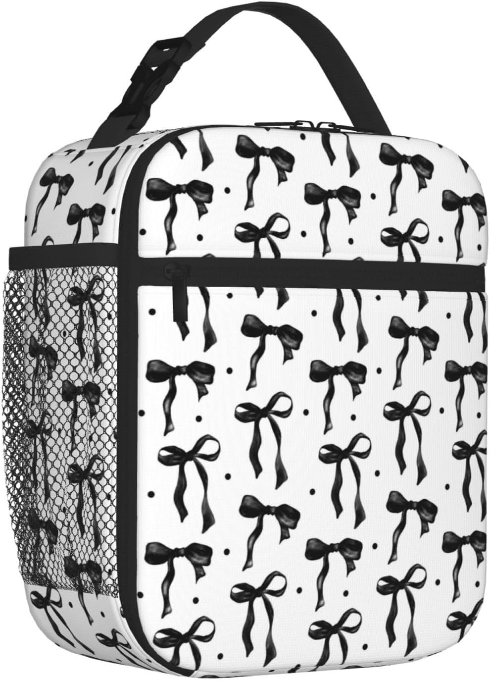 Cute Black Bow Insulated Lunch Bag