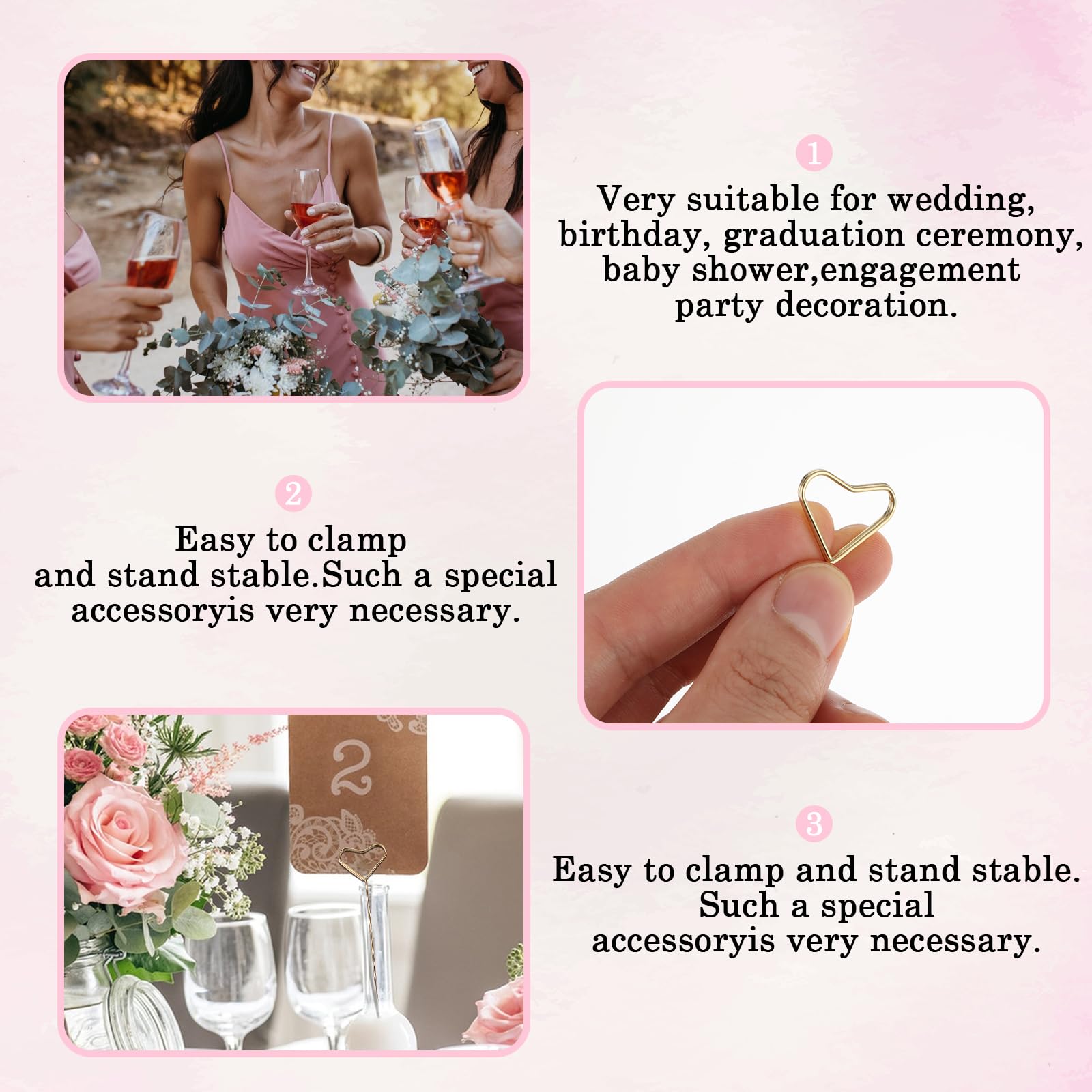Lot De 20 Porte-Cartes Étoile Métal Doré - Pour Mariage, Anniversaire, Décoration Gâteau Et Bouquet