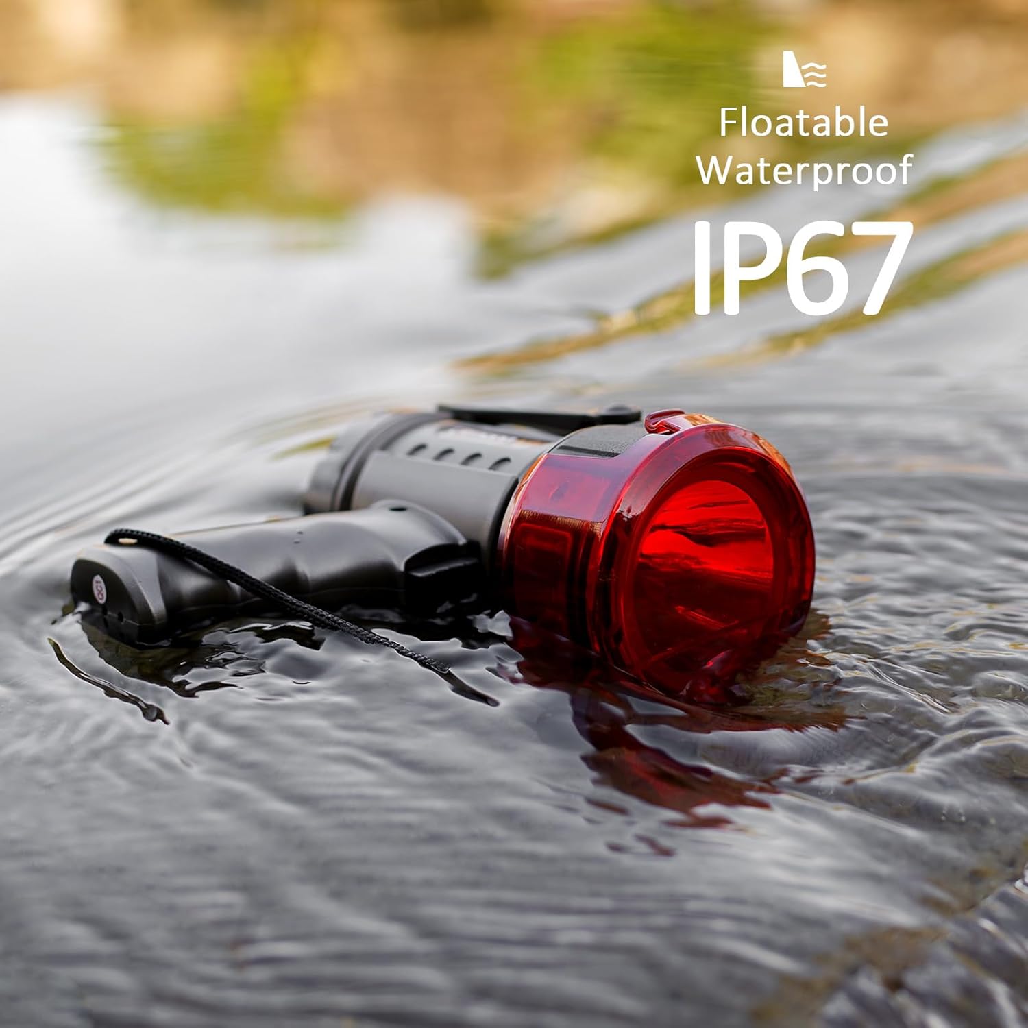 Portable Spotlight up to 2000 Lumen Handheld Spotlights Marine Wterproof Flashlight Boat LED Spot Light Camping Rechargeable Red Spotlight for Hunting Search Lights Handheld Floodlight