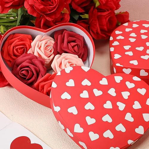 Miniatura 4 de ReliThick Cajas de corazón para el Día de la Madre para flores, cajas de regalo anidables en forma de corazón con tapa, cajas de regalo de cartón