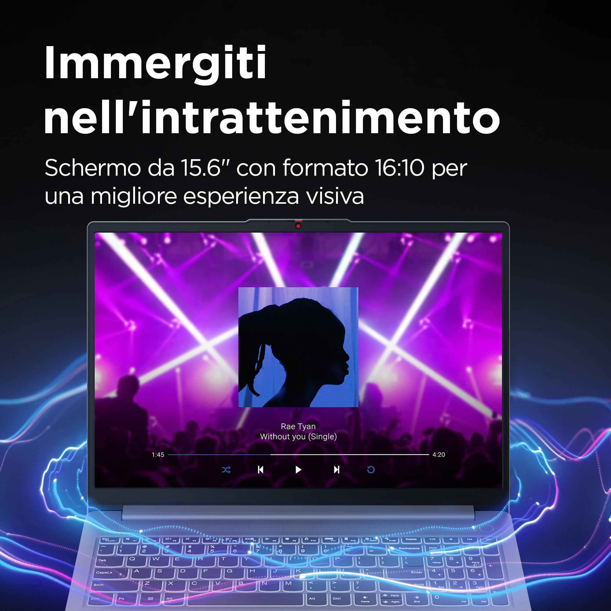 Lenovo IdeaPad Slim 3 Notebook 15,6” FHD (1920x1080), Intel N100, RAM 4GB, 128GB SSD, Grafica Integrata, WiFi 6, Windows 11 Home, Tastiera Ita, Microsoft 365 Personal 12 mesi incluso - Arctic Grey