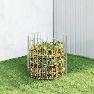 Galvanized Steel Garden Composter for Organic Waste, Heavy Duty Compost Bin for Backyard Leaves, Grass Clippings, and Kitchen Scraps, Ø19.7 x 19.7 in