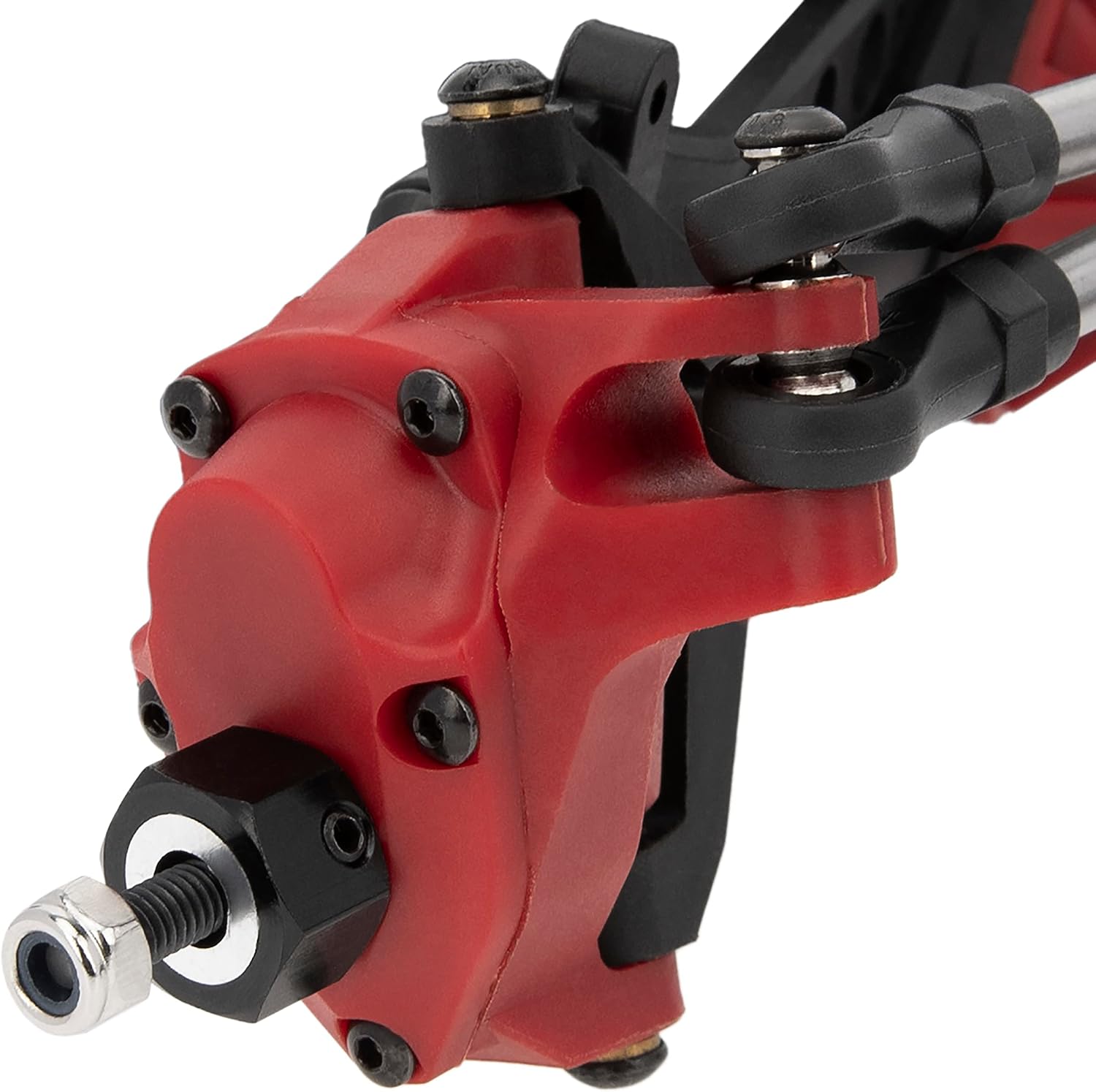 MEUS RACING SCX10 Axles Front & Rear Portal Axles for Axial SCX10 SCX10 II 1/10 RC Crawler Upgrade Pasrts, Nylon Axles with Steel Gears and Metal Bearings（Red）