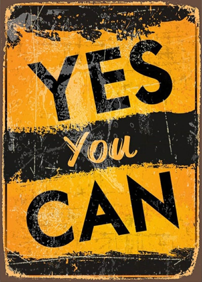 Kwqdozf Tin Sign-6 12X16inch Yes You Can Print Yes You Can Vintage Metal Aluminum Tin Sign Doo