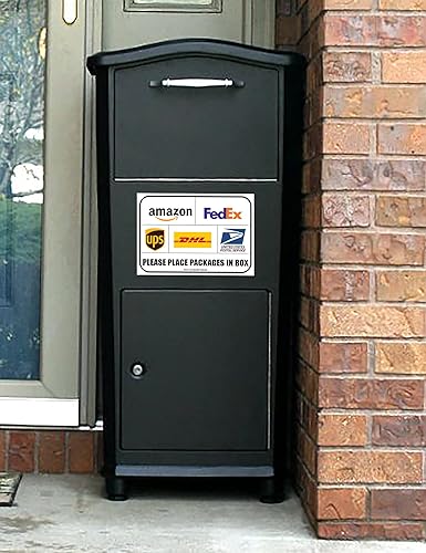Miniatura 5 de Letreros de entrega de paquetes (paquete de 02) Calcomanías de entrega de paquetes de 10 x 7 pulgadas sobre letreros de entrega de laminación para