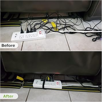 YOUNTHYE Rubber Floor Cable Cover 3m, Floor Cable Protector, Wire Cover, Floor Cable Cover Protector 3 Cord Channels for Offices, Retail, Gyms, Factories & Garages