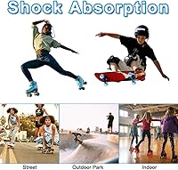 Vista 4 de Paquete de 8 Ruedas de Patines con Rodamientos Instalados Ruedas Cuádruples con Luz para Patinaje de Doble Fila y Monopatín 82A