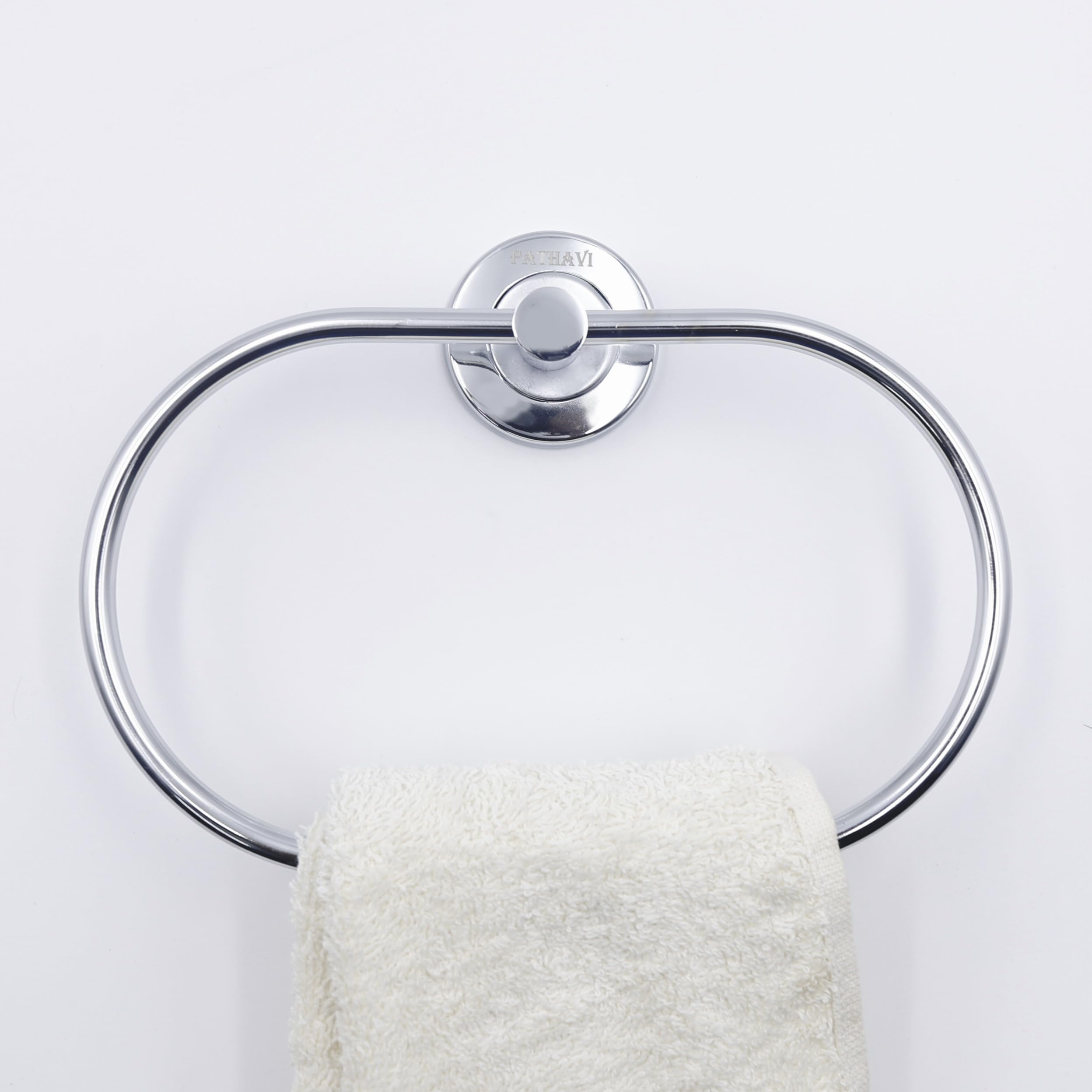 Stainless Steel Towel Holder for Bathroom | Wash Basin | Towel Hanger | Napkin Holder for Wash Basin | Towel Ring| Bathroom Accessories (Oval, Chrome Finish, Pack of 1) — Amazon image 6