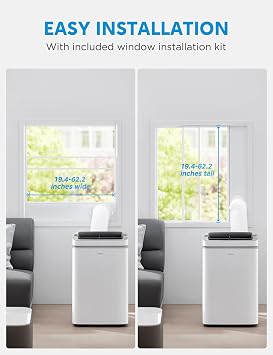 Midea 14,000 BTU ASHRAE (10,000 BTU SACC) Portable Air Conditioner, Cools up to 375 Sq. Ft., with Dehumidifier & Fan mode, Control with Remote, Amazon Alexa & Google Assistant, Easy-to-use and Install