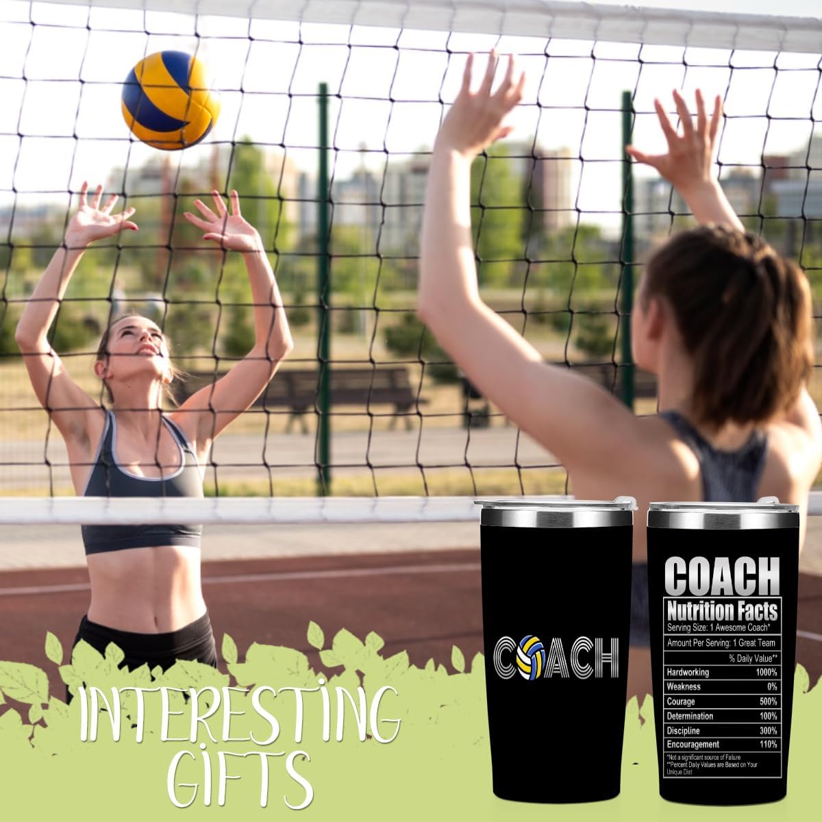 Coach Gifts Tumbler, 20oz Stainless Steel Insulated Coffee Tumbler with Lid, Volleyballs Tumblers, Volleyball Gifts for Men Boyfriend Coach, Him, Sports Coaches Christmas Birthday Gift - Image 4