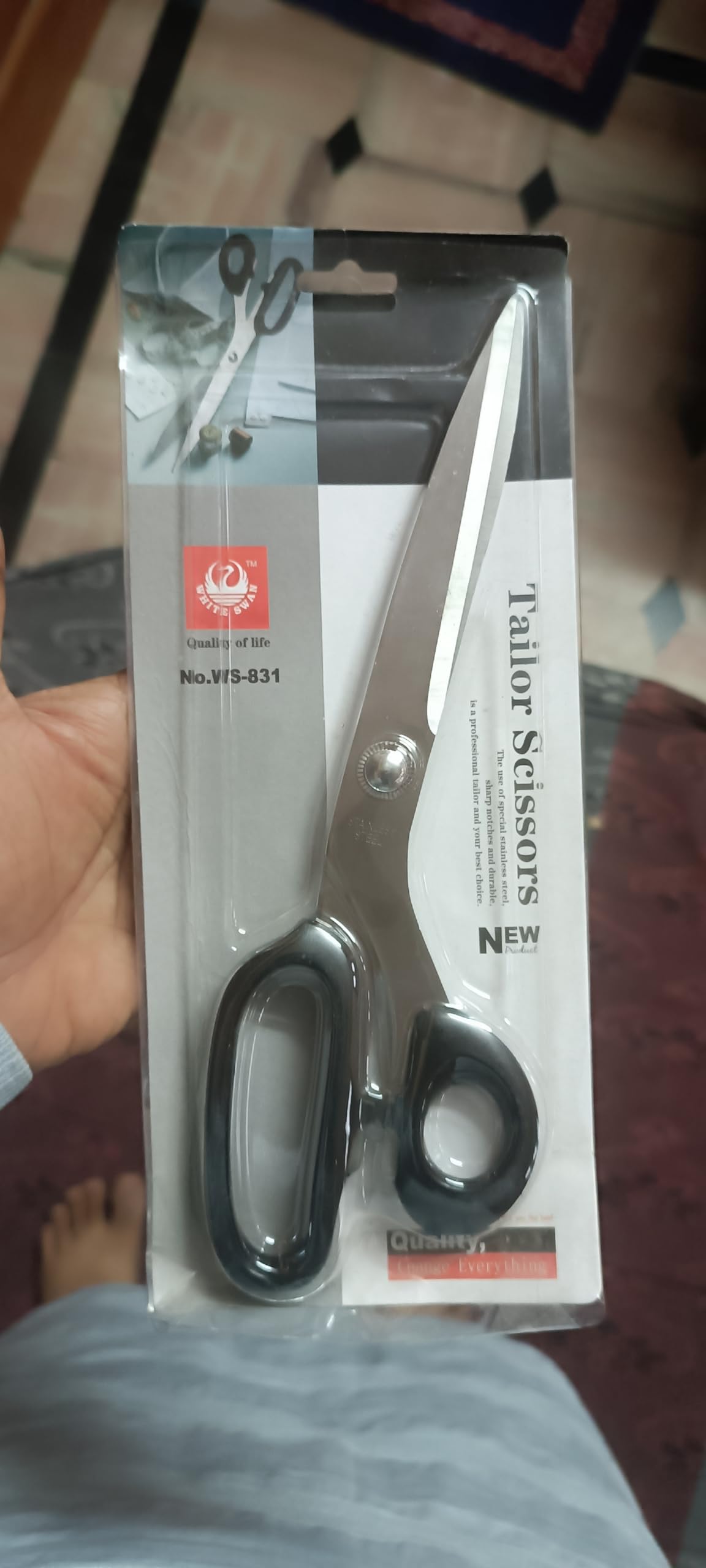 WHITE SWAN All Purpose Scissor (Large) for Office, Crafts, Kitchen, Tailoring and Hair Cutting