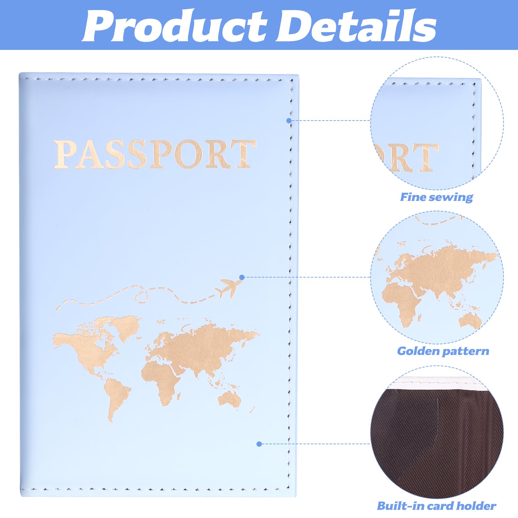 Lot de 4 Étuis pour Passeport - Personnalisé pour Cartes de Crédit, Carte d'Identité et Documents de Voyage