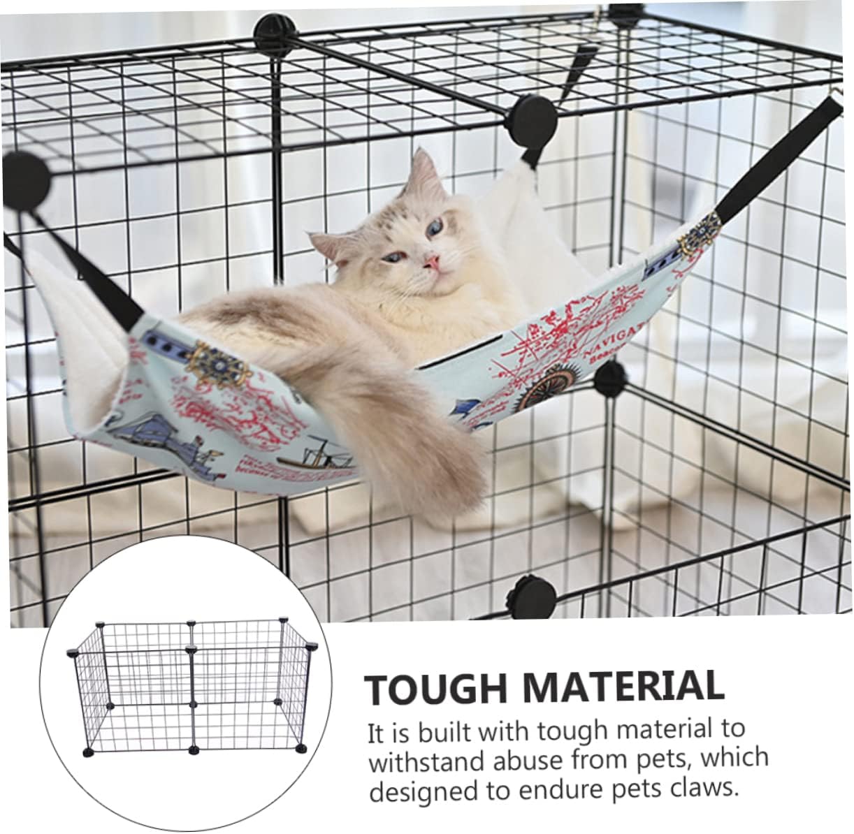 Mikikit 1Set Pet Safety Fence of Detachable Mesh Dog Isolation Enclosure Black for Indoor Outdoor Use Portable Design for Play and Rest