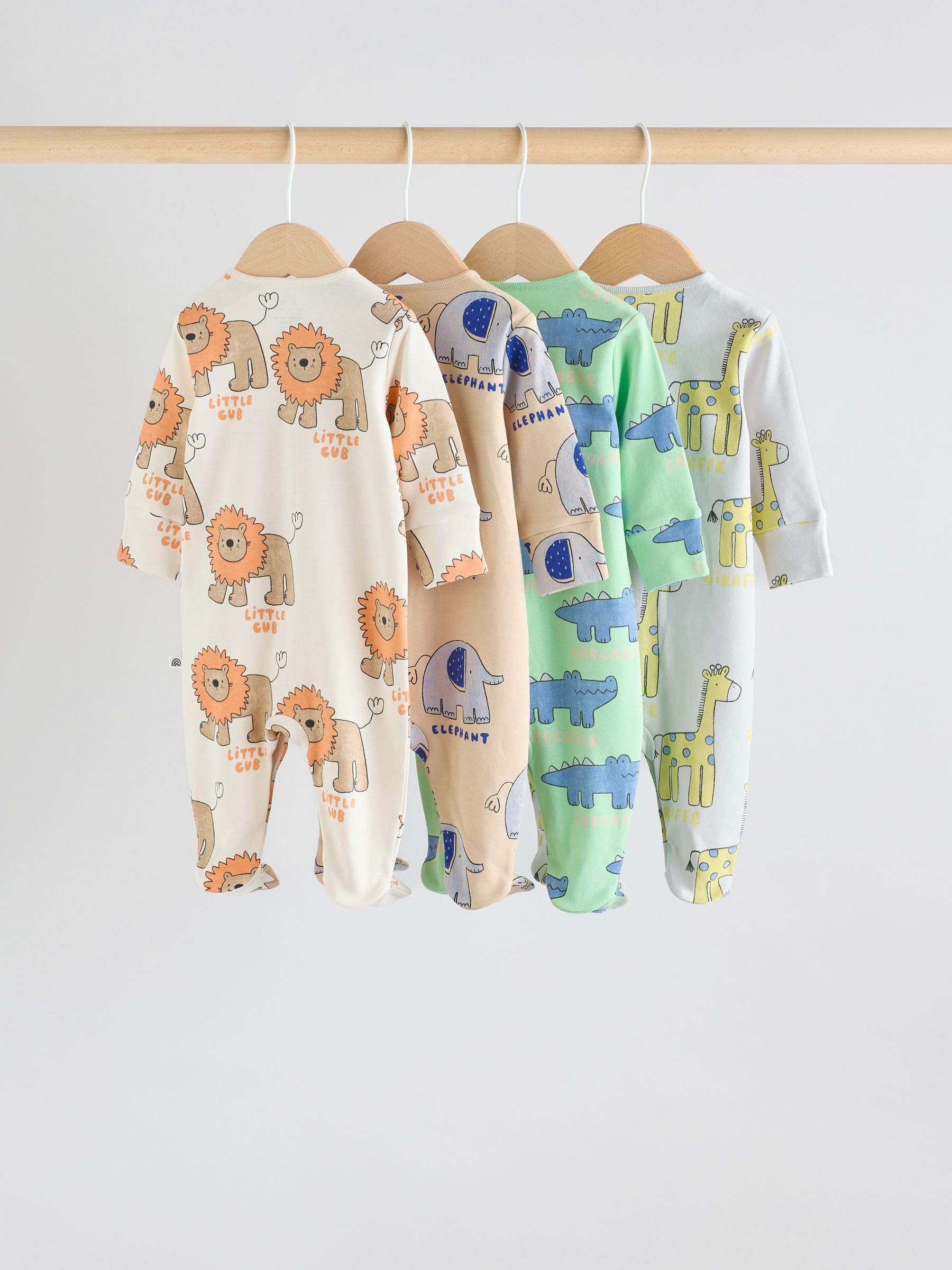 NEXT Bebés niño Pack de 4 Peleles con Animales 100% algodón para bebé