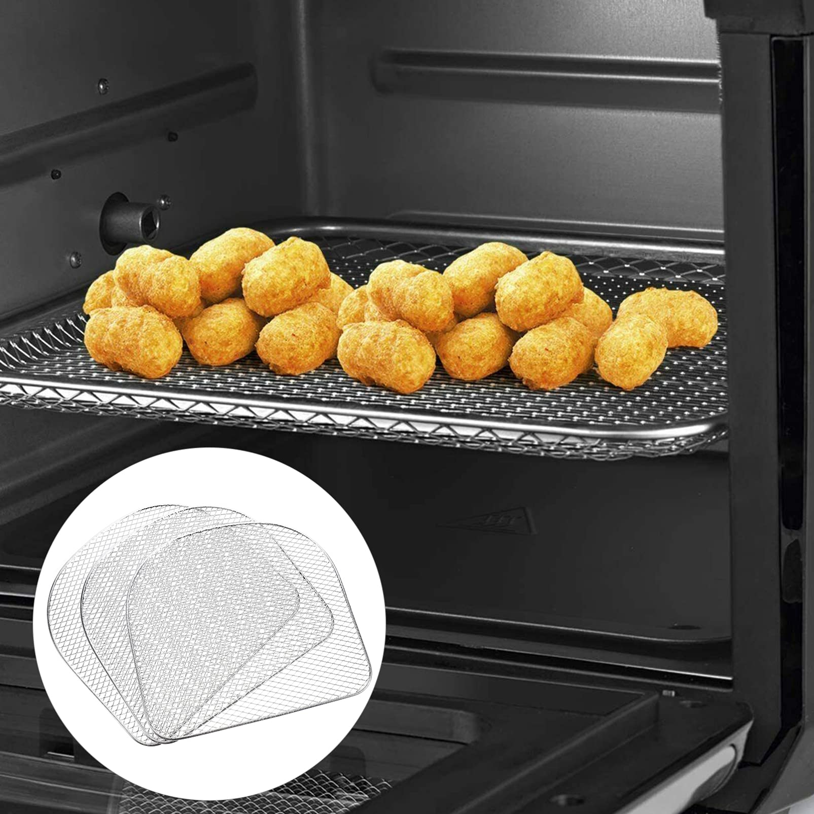 Rete Essiccazione per Friggitrice ad Aria 3 Pezzi Inox Bianco