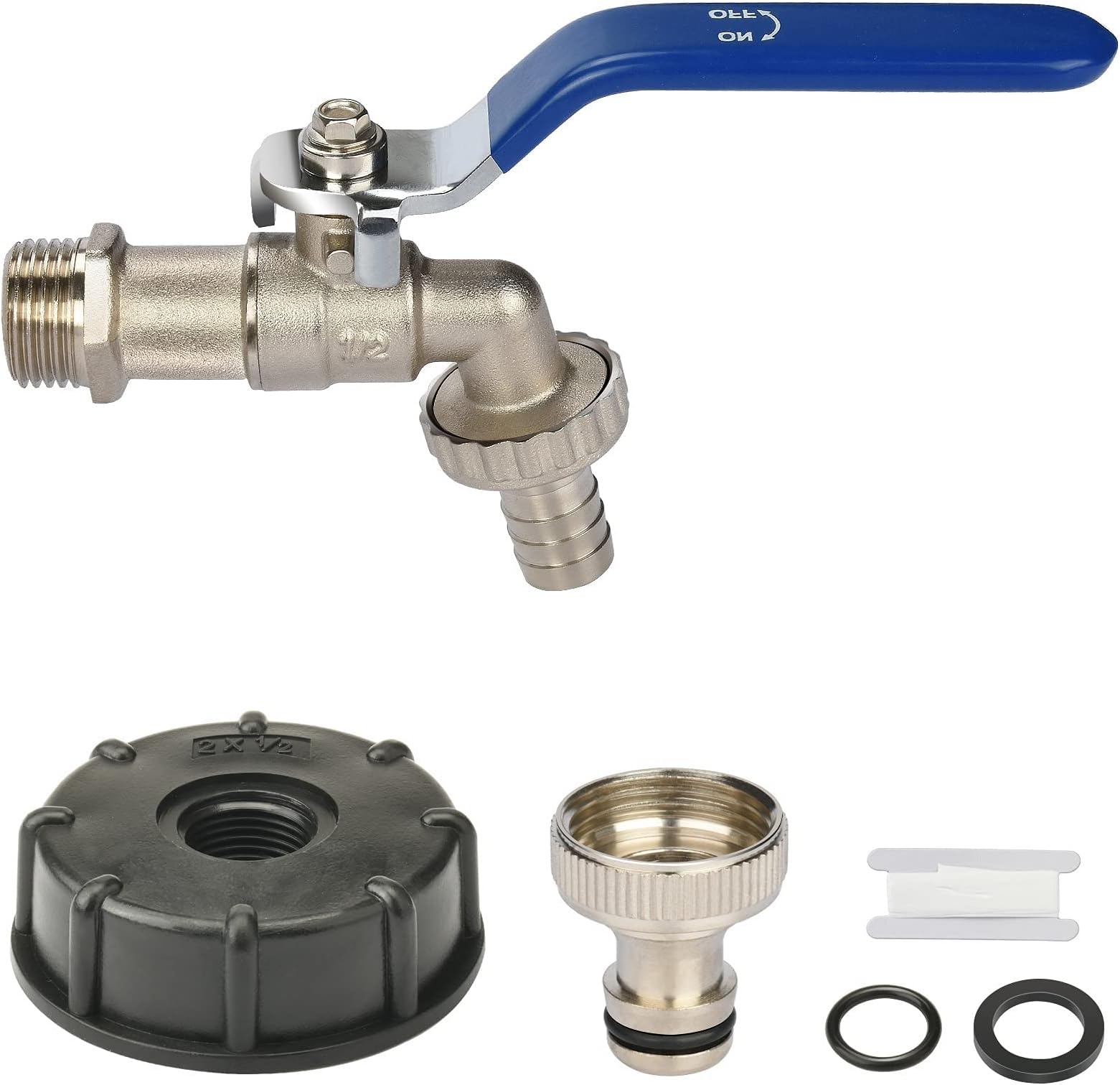 IBC Tank Tap Adapter 1/2'' Thread Connector IBC Tote Tank Drain Adapter Brass Replacement Valve Fitting Parts