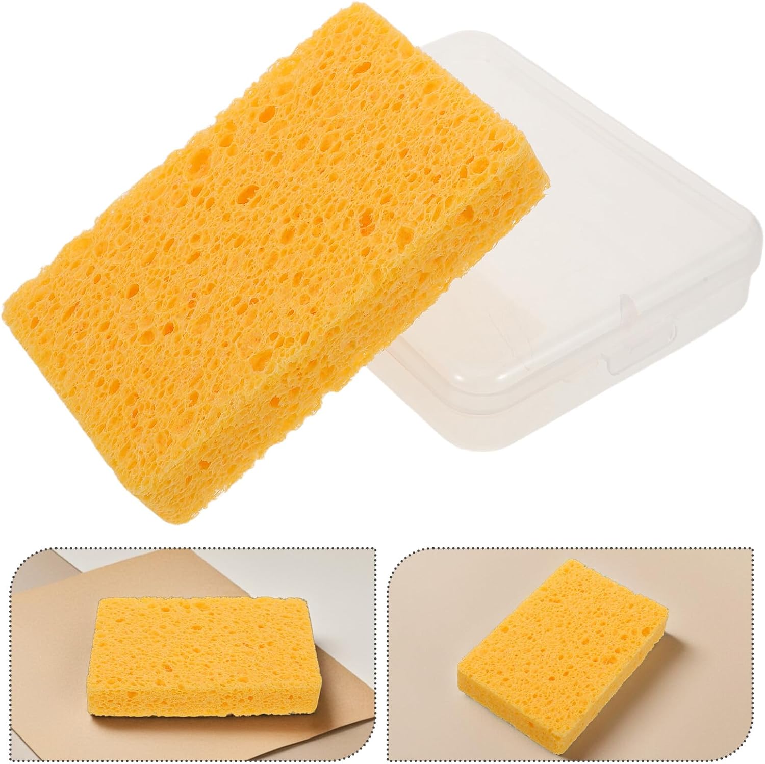 ibasenice Painting Texture Sponges Set for Drywall Patch Repair and Craft Painting, 8 Pieces with Storage Box, Absorbent Artist Sponges for Wall Texture and Watercolor Art