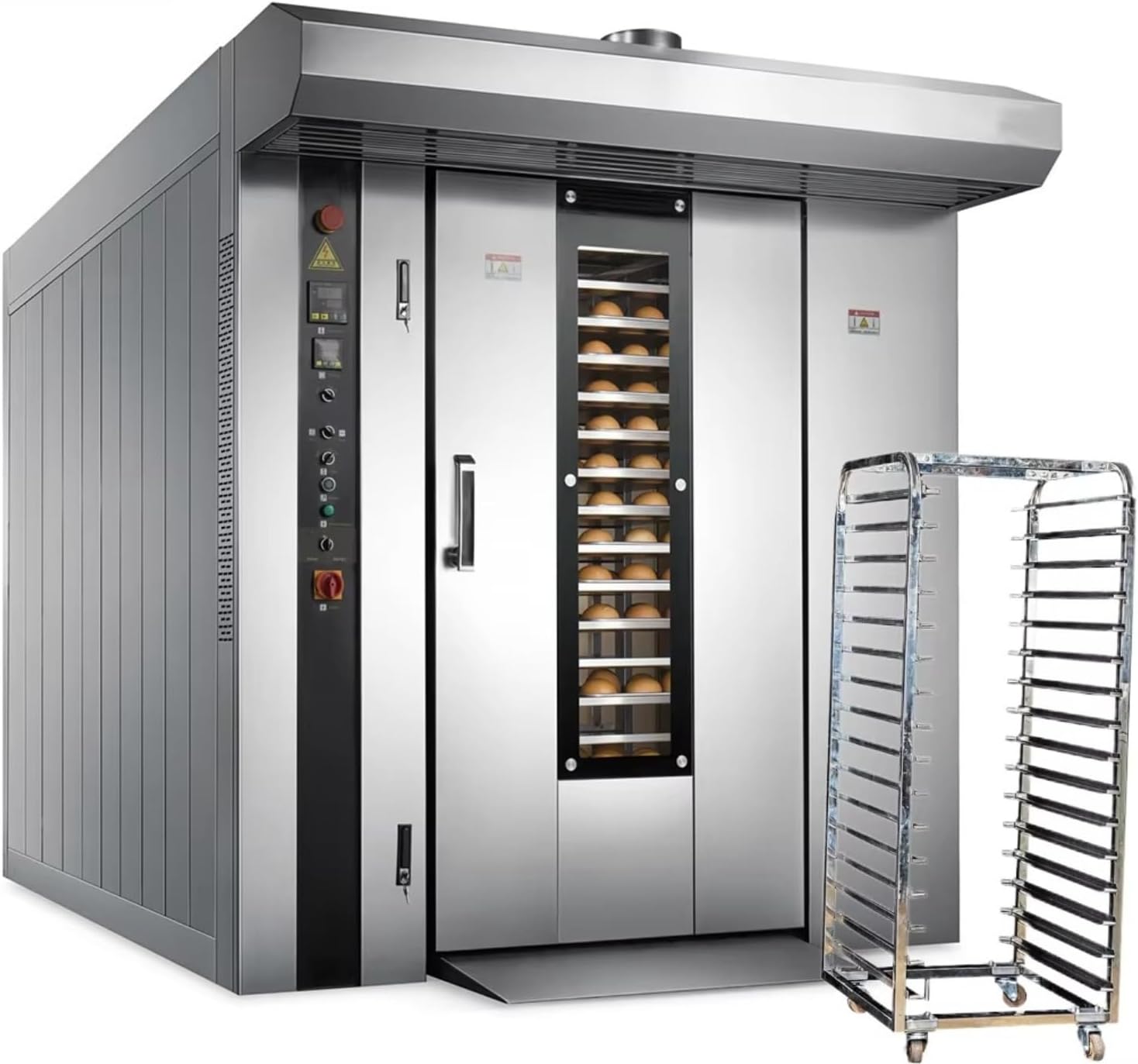 Multi-functional Commercial Convection Oven w/Digital Controls: Electric Large Capacity Deck/Rotary Rack | Steam Injection for Crispy Baking & High Productivity