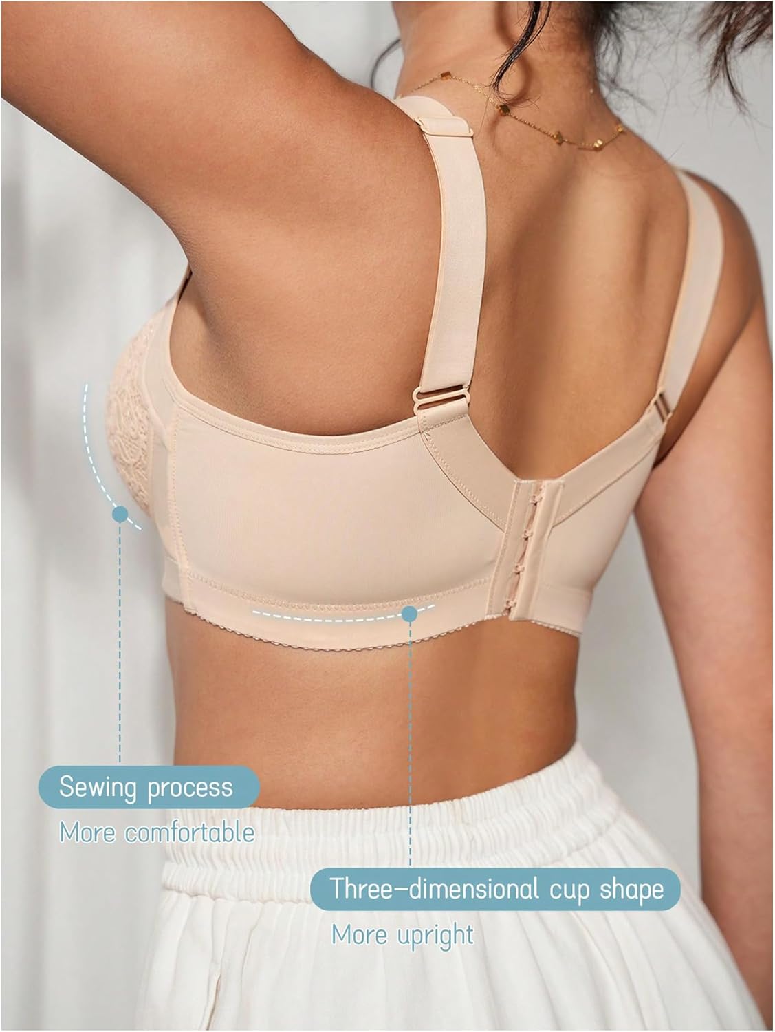 OYOANGLE Women's Push Up Lace Bras Underwire Adjustable with Wide Strap Lingerie Shaping Support Sexy Bras - Image 2