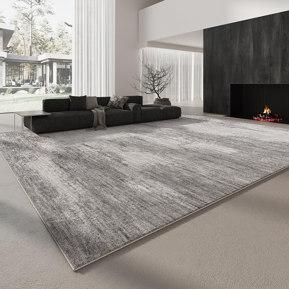 Tapis pour chambre et salon froid solution sol doux gris épais 80x160