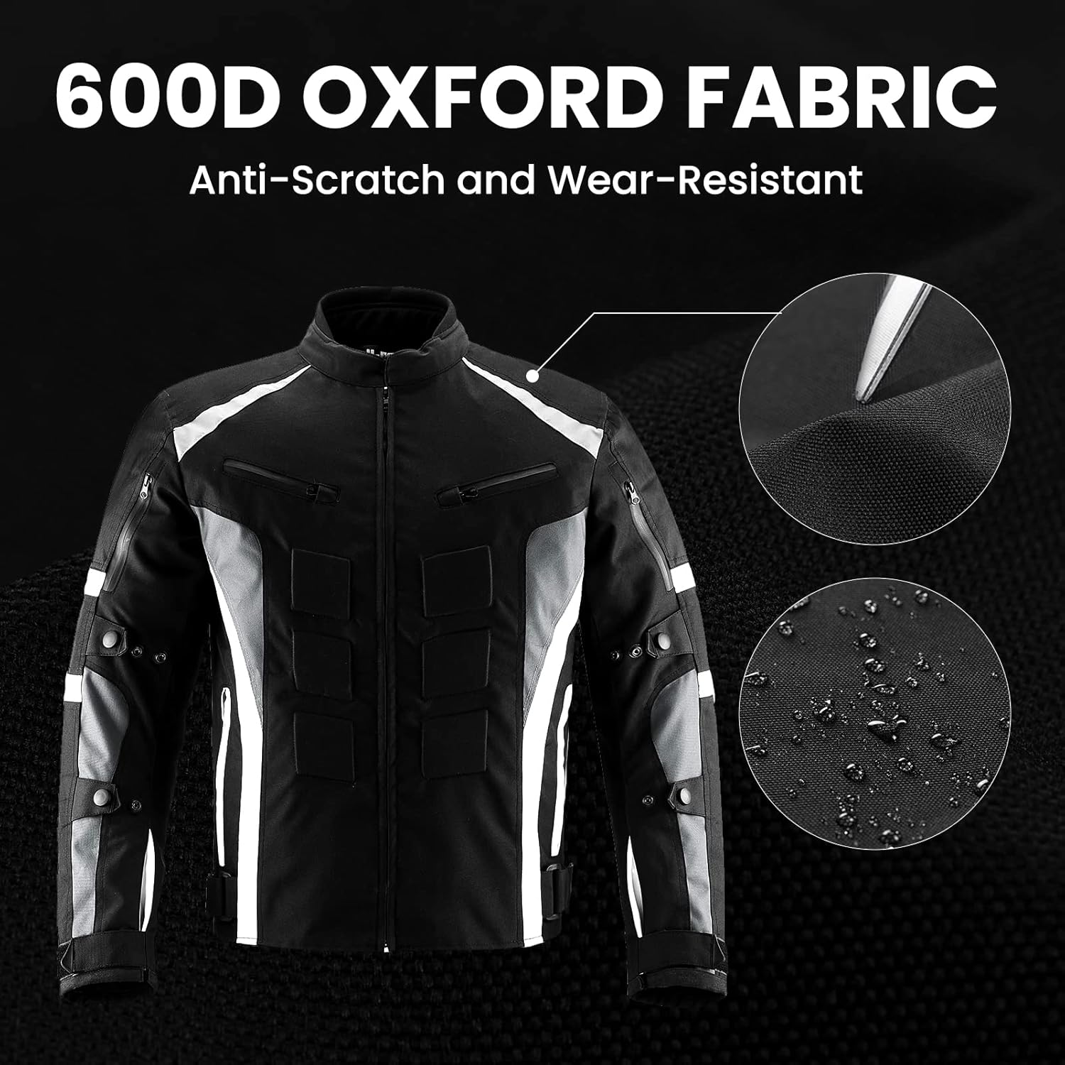 ILM Motorcycle Jacket with CE Armor for Men Enduro Touring Dualsport Riding Water Resistant Textile All-weather B02 - Image 8