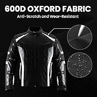 Vista 8 de ILM Chaqueta de motocicleta con armadura CE para hombres Enduro Touring Dualsport equitación resistente al agua textil todo clima B02