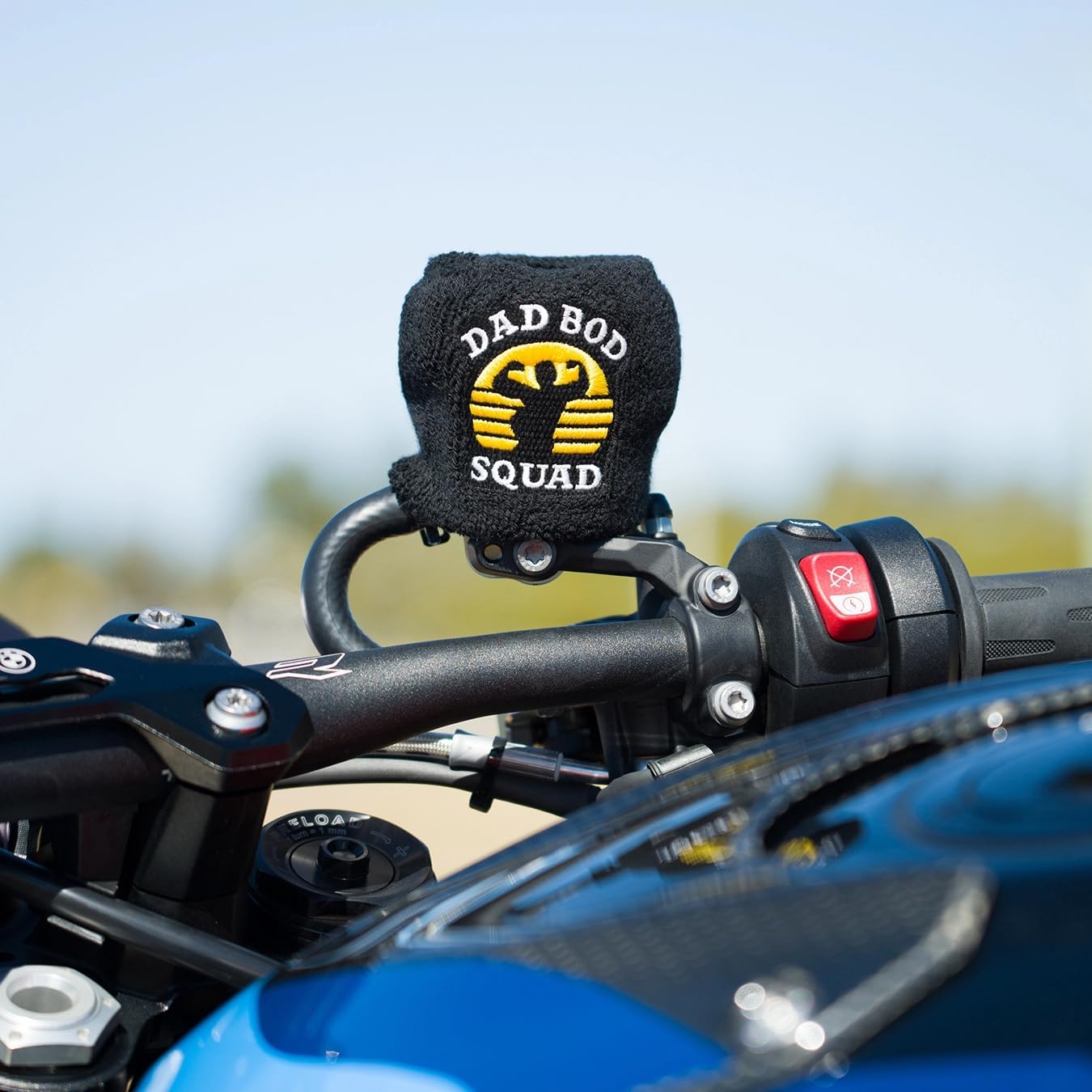 Brake Fluid Reservoir Cover Sock for Motorcycles, Sporbikes and Gifts by Moto Loot (Dad Bod Squad)