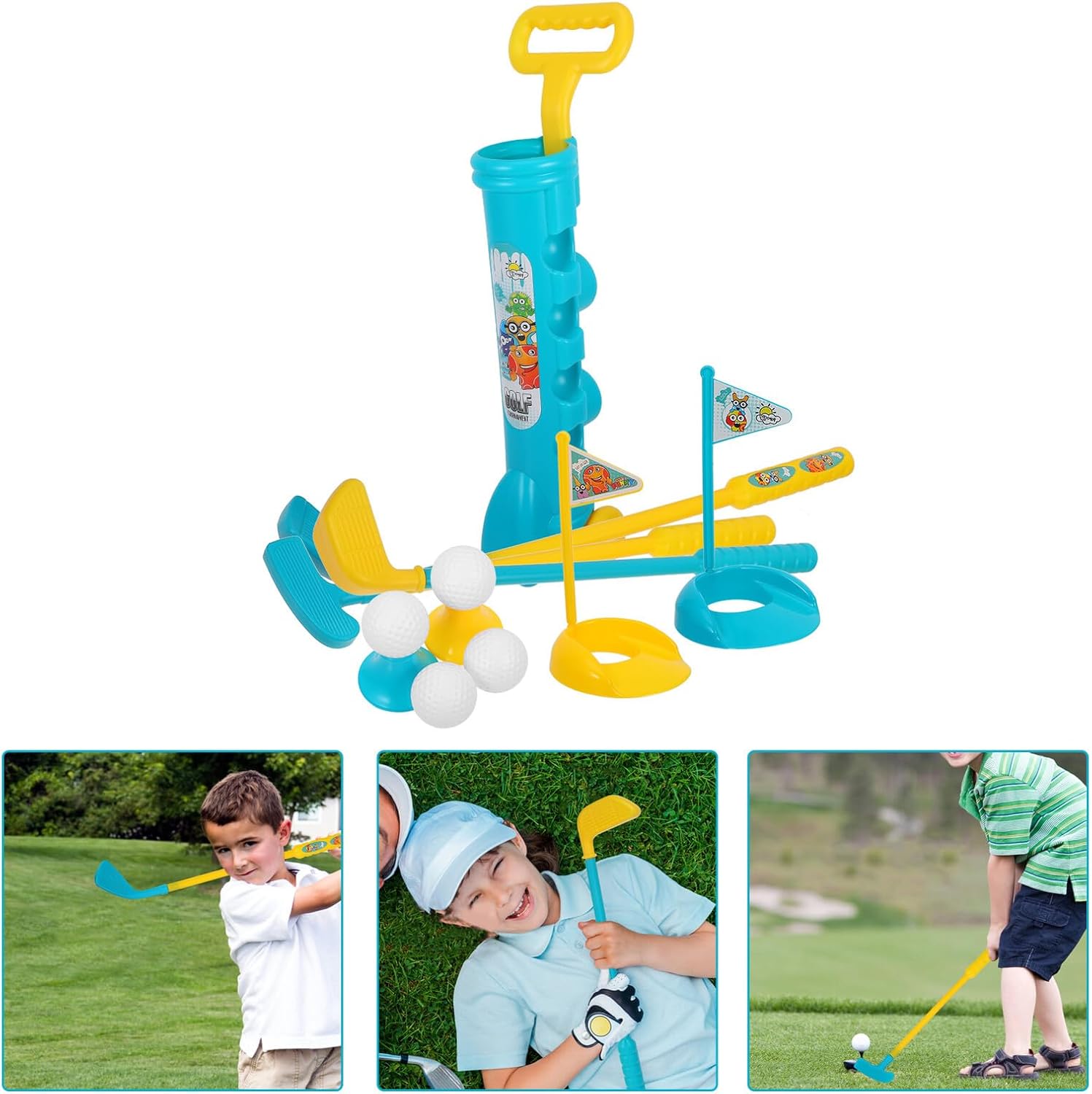 Golf Clubs for Material Outdoor Indoor Golf Game Hand-Eye Coordination Sports for Boys and Safe Reusable Lawn Activity