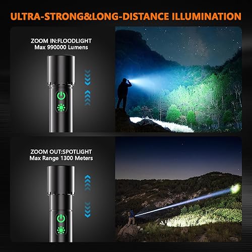 Miniatura 3 de Linterna LED recargable de alto lúmenes, linterna súper brillante de 30 W, linterna magnética de 2000 lúmenes con 9 modos, luz de flash de policía