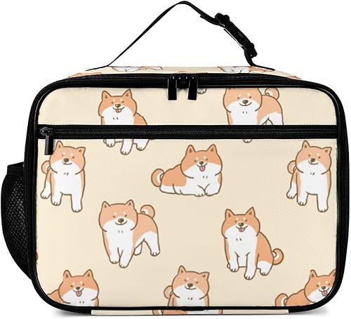 Miniatura 2 de Shiba Inu - Lonchera reutilizable con aislamiento, bolsa enfriadora, lonchera para comida y alimentos, bolsa de mano para mujeres, niños, niñas,