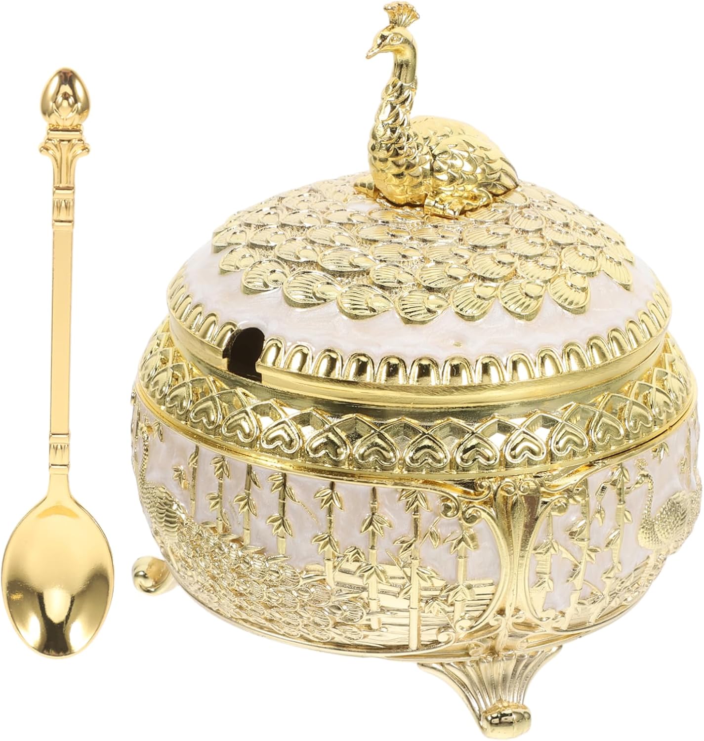 OUNONA Zinc Alloy Condiment Pots European Style Sugar Jar Salt Container Set for Home