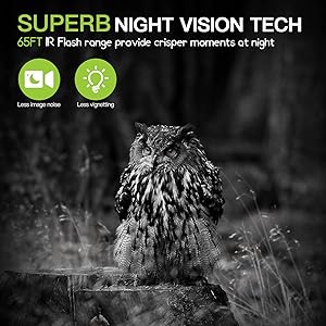 Punvoe Trail Camera 2 Pack 36 MP 2.7K Game Camera 32GB Memory Card 4 Batteries Time 2.0" LCD Screen, Trail Cameras with 120Wide Night Vision IP66 Waterproof for Monitoring Wildlife Trail Cam