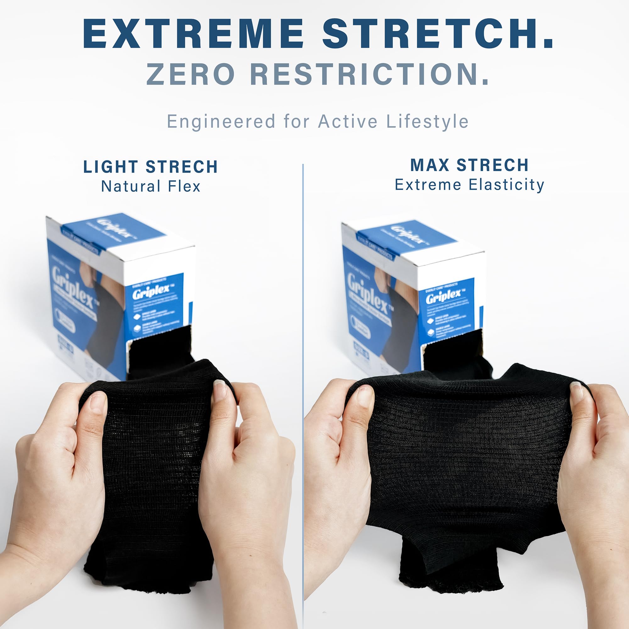 Everlit Care Griplex Black Tubular Compression Bandage – Breathable Elastic Support Wrap for Wrist, Arm, Elbow, Leg, Knee, Calf & Ankle | Sports Injury Recovery & Tissue Support for Sprains, Swelling, Lightweight Seamless Tube Bandage (F | 4" x 11yd) — Amazon image 2