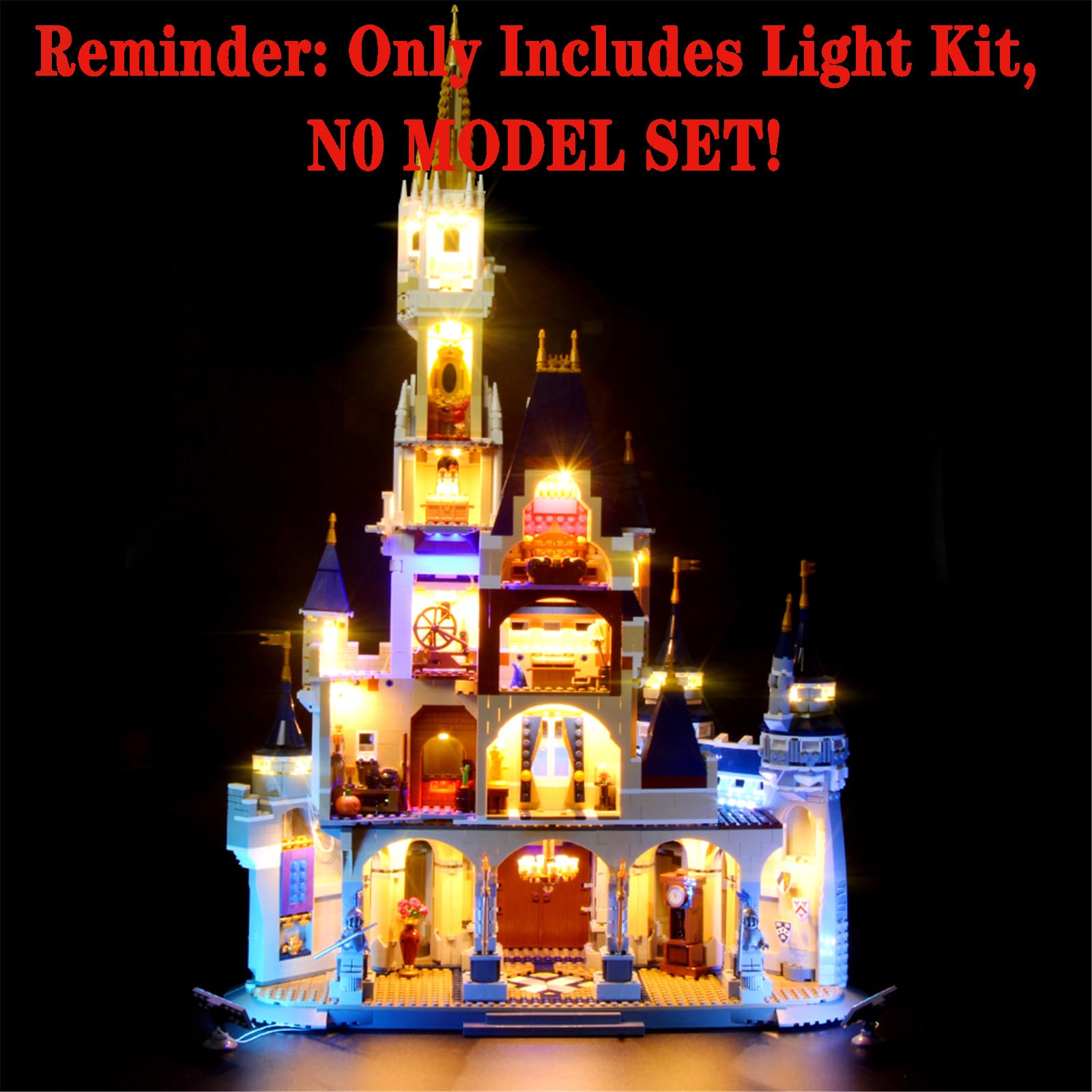 MENZAVA LED Light Set Compatible with LEGO 71040 The Disney Castle Disney Building Blocks Model - Model Set NOT Included - Image 4