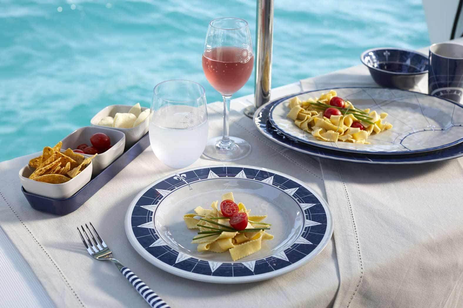 Marine Business Pacific Set of 6 Melamine Dinner Plates Large Flat 28 cm