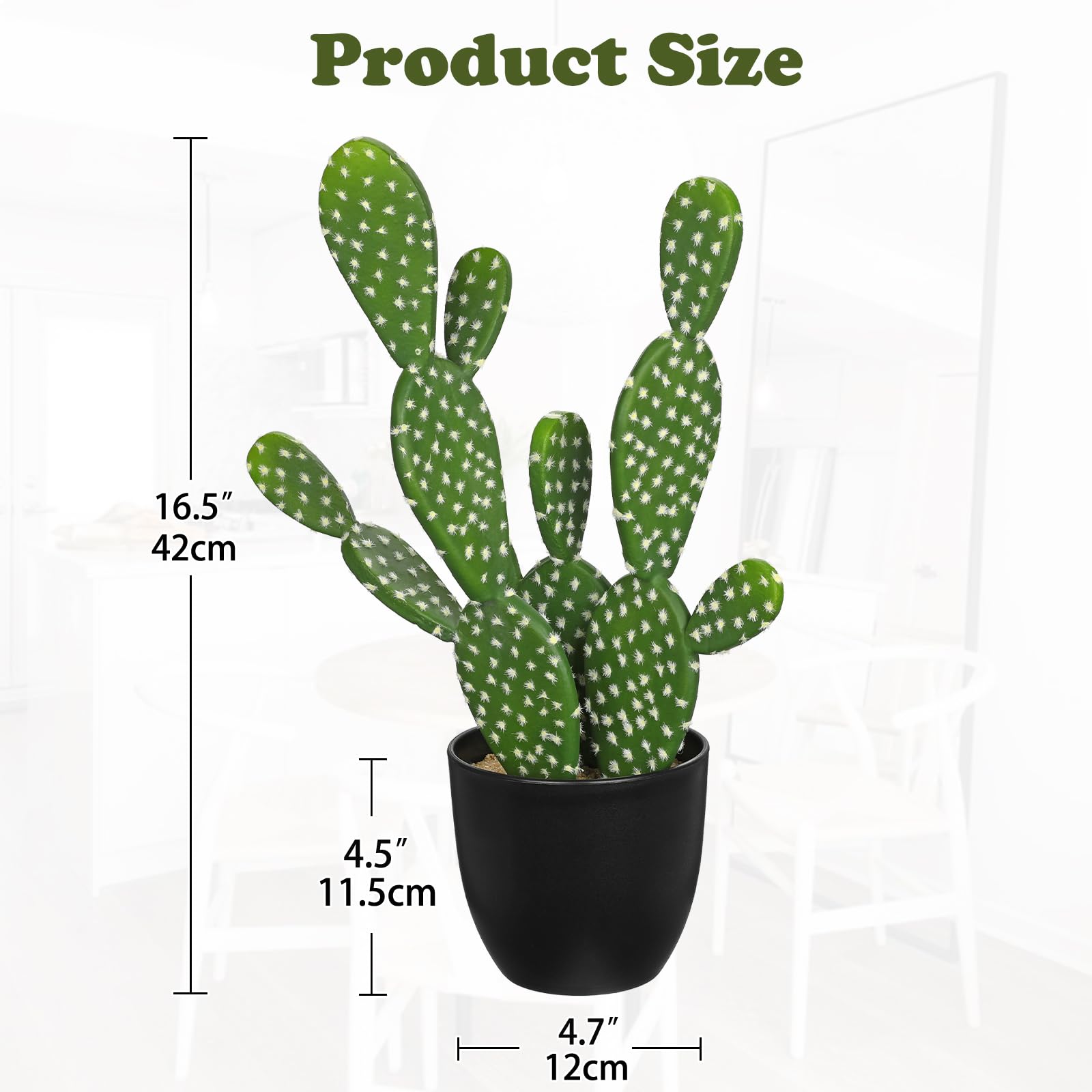 Oairse Pianta artificiale, 42 cm, cactus, pianta artificiale in vaso, piante grasse, decorazione Euphorbia Acrurensis Cactus, cactus, per casa, giardino, ufficio, regali di inaugurazione della casa