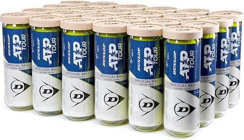 Miniatura 3 de Dunlop Sports ATP Premium - Pelotas de tenis - Estuche de 24 latas (72 pelotas) - Servicio regular y extra resistente