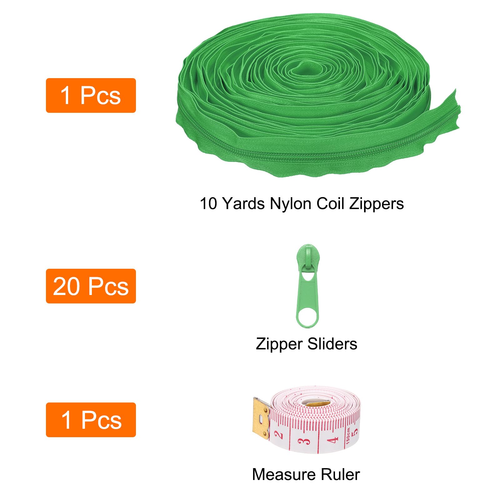 uxcell #5 10 Yards Nylon Coil Zippers - Image 3