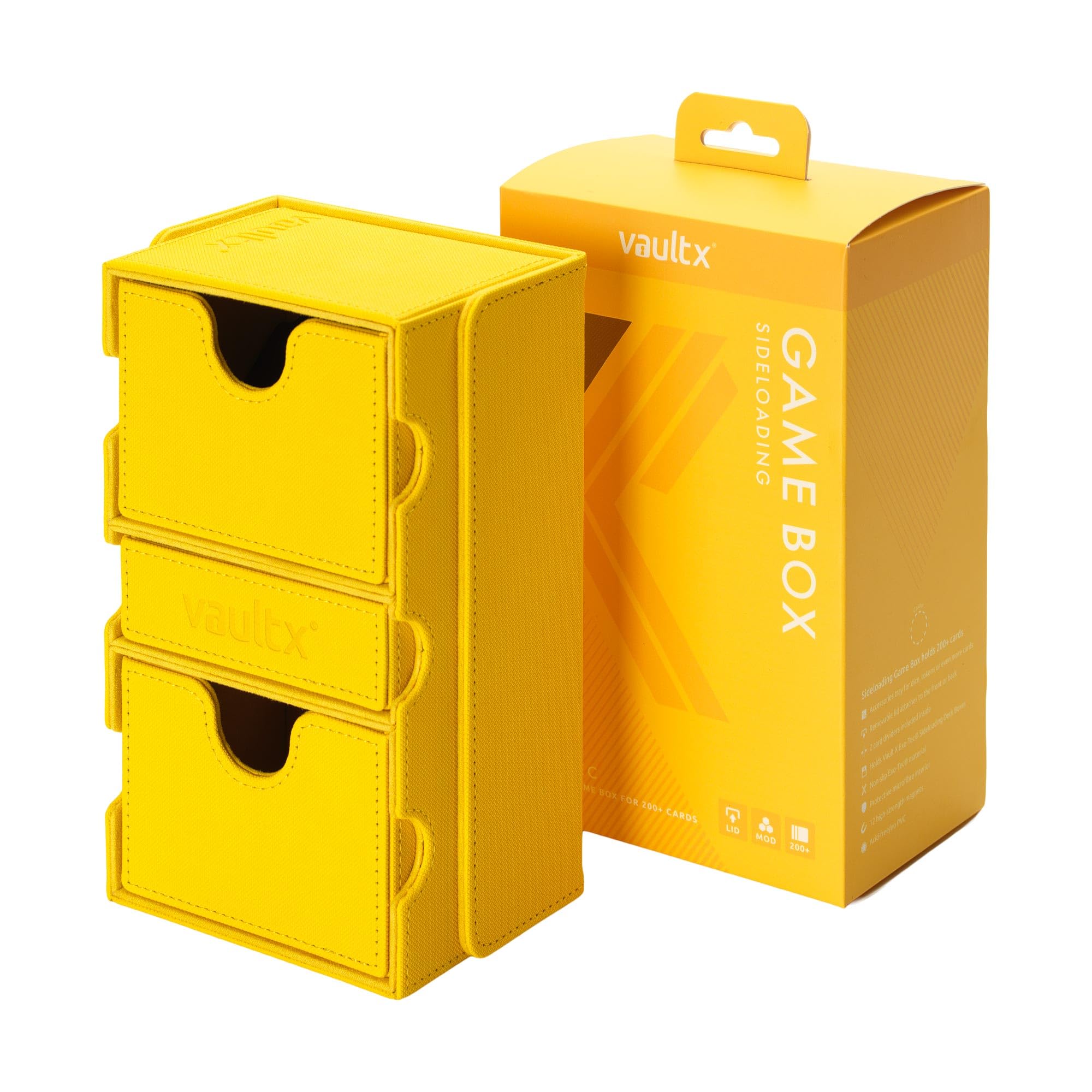 Vault X Game Box 200+ Sleeved Cards Two Drawers & Tray Exo-Tec (Yellow) โ image 1