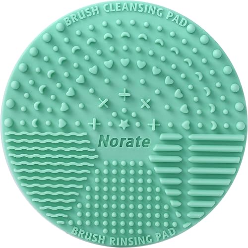 Brush Cleaning Mat, Silicone Makeup Cleaning Brush Scrubber Mat Portable Washing Tool Cosmetic Brush Cleaner with Suction Cup for Valentines Day