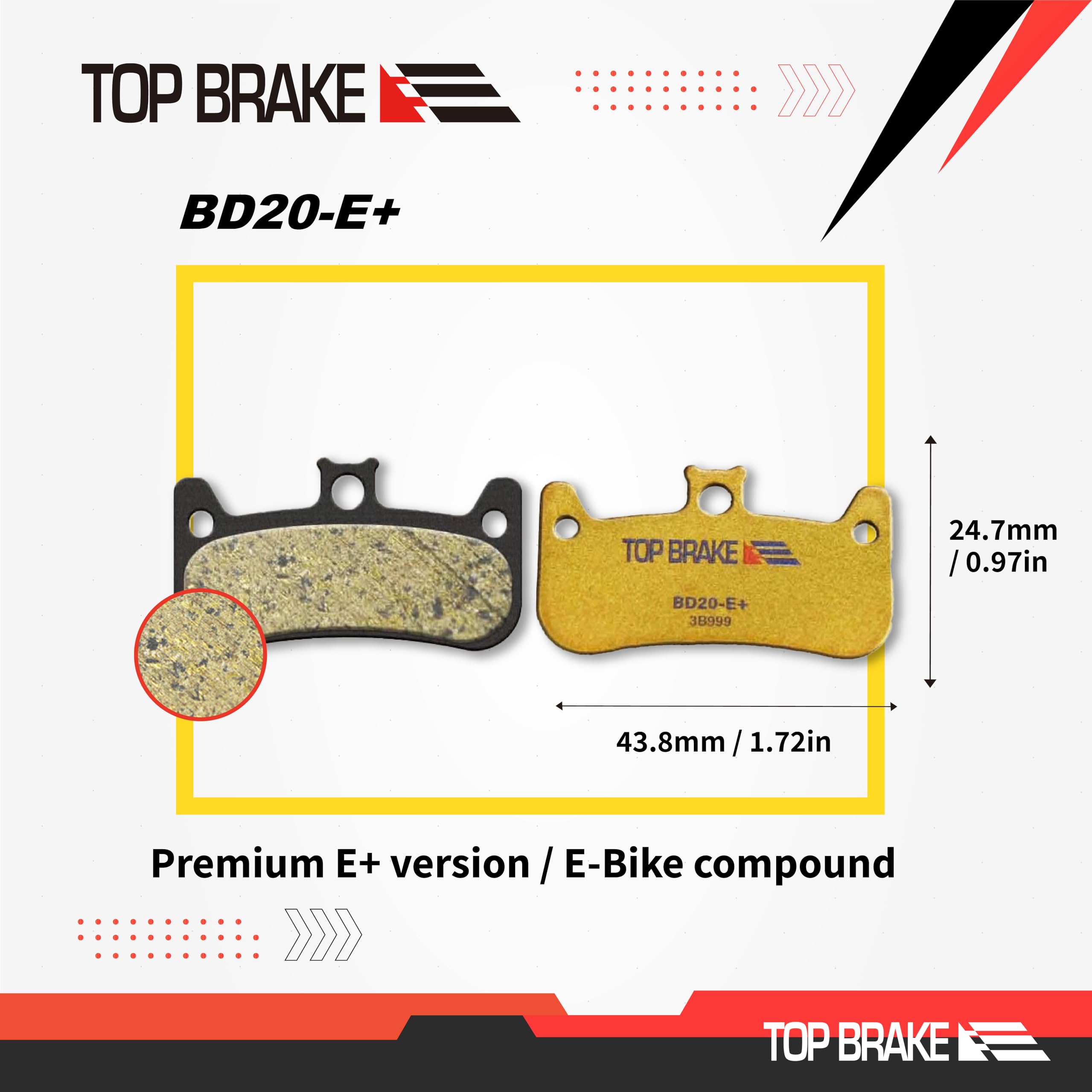 Top Brake Disc Electric Bike Brake Pads for Formula Cura 4, Gold, 1.72*0.97 (in) - Image 4