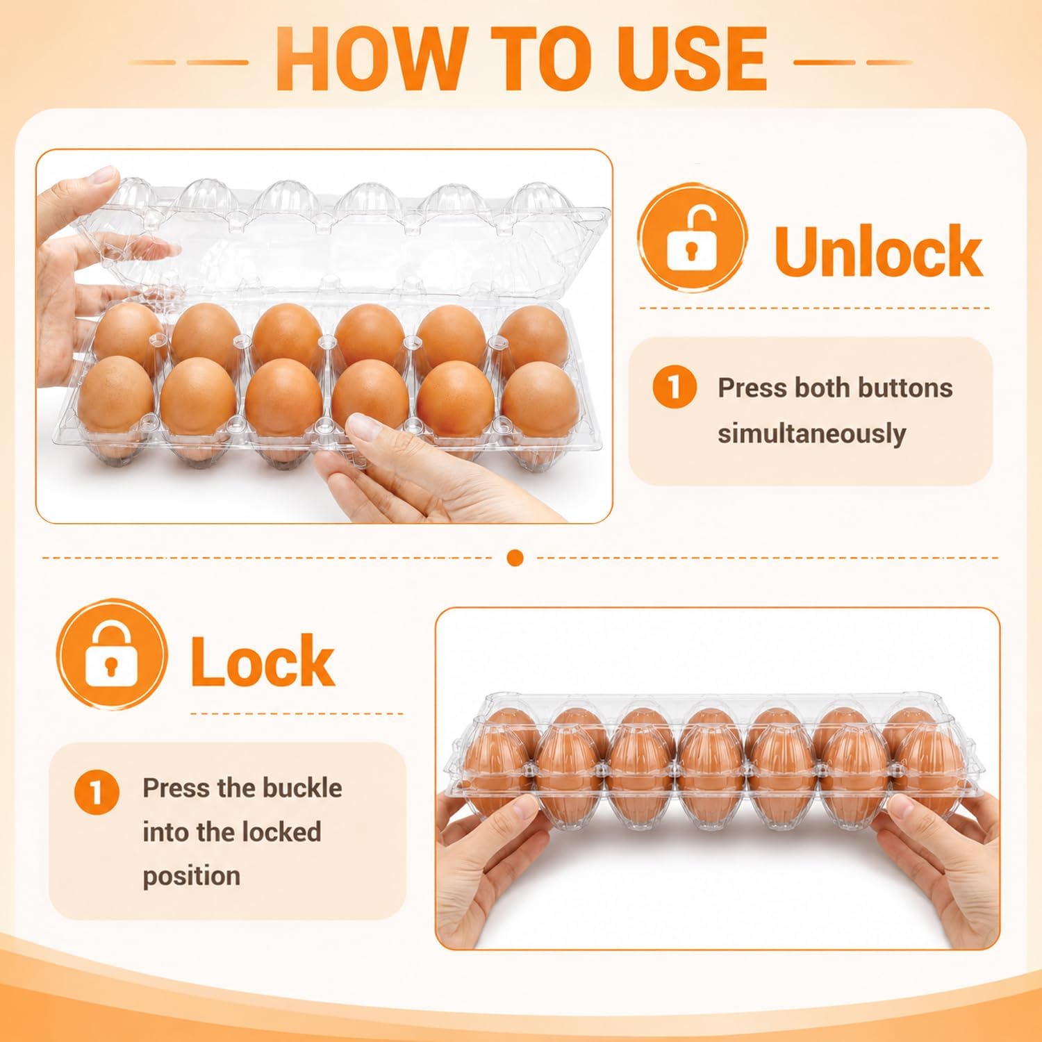 WIKDAY Dozen Egg Cartons Cheap Bulk 100 Pack 12 Count Plastic Clear