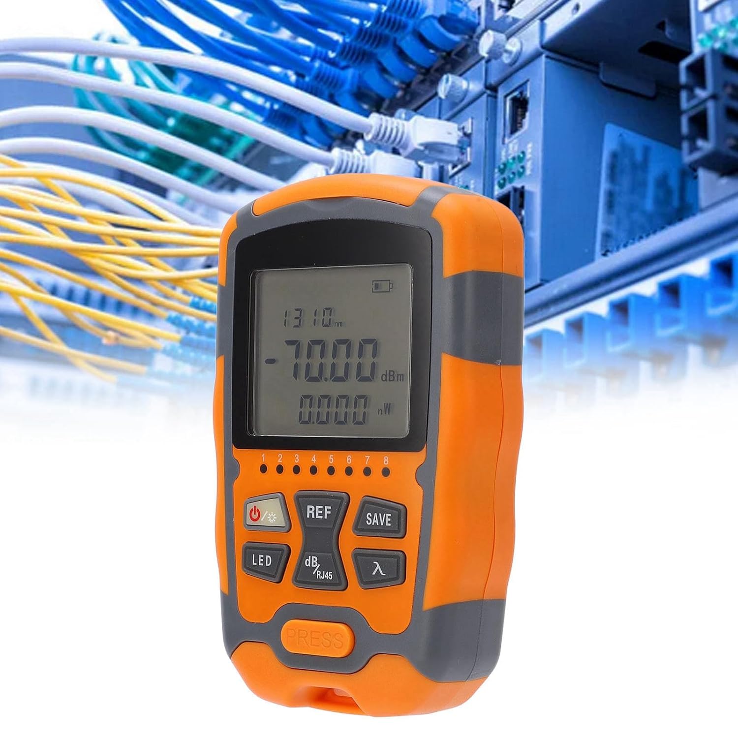 Mini Optical Power, Optical Power Meter Tester Multimeter with LED Light Kit Network & Cable Testers Meter Portable Fiber