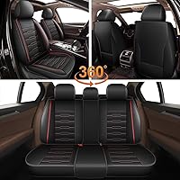 Vista 6 de AOMSAZTO - Juego completo de fundas para asiento de coche, compatibles con bolsa de aire, impermeables, fundas de cuero para asiento de automóvil