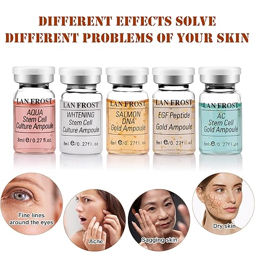 Miniatura 5 de BB Kit de inicio de brillo facial, suero de ácido hialurónico, esencia de cuidado de la piel, 0.27 onzas, 12 viales, suero para el cuidado de la