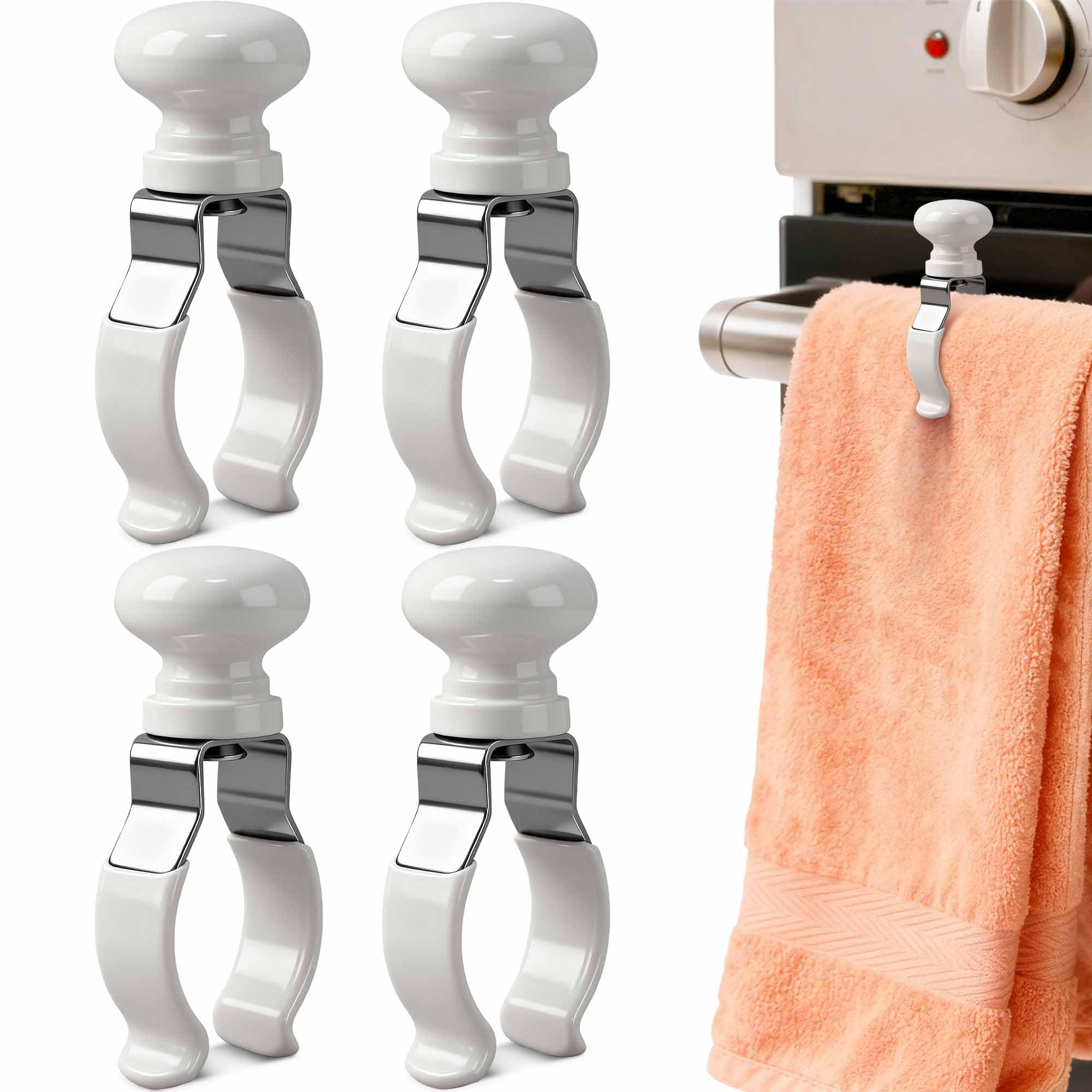 Metal Towel Clips with Wooden Handle - Kitchen & More -10 Metal Towel Clips with Wooden Handle - Kitchen & More -10